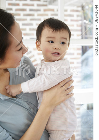 母親，兒子，嬰兒，生活，住房，韓國 36943644