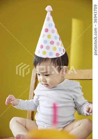 Infant, man, goat hat, korean 36943709