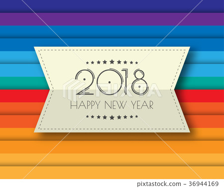 Happy new 2018 year. Greetings card. Happy new 2018 year. Greetings card. 36944169