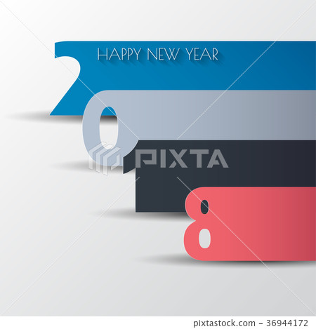 Happy new 2018 year. Greetings card. Happy new 2018 year. Greetings card. 36944172
