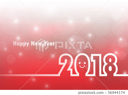 Happy new 2018 year. Greetings card. Happy new 2018 year. Greetings card. 36944174
