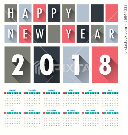 2018 Modern calendar template .Vector/illustration 36944332