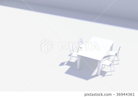 白色桌子和椅子 白色桌子和椅子 36944361