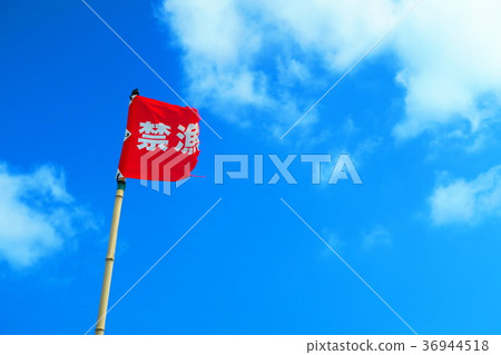 沒有釣魚橫幅的千葉縣Kujukurihama陛下海灘 36944518