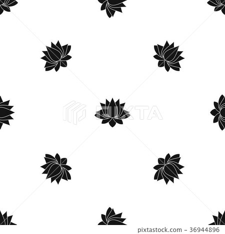Lotus pattern seamless black 36944896