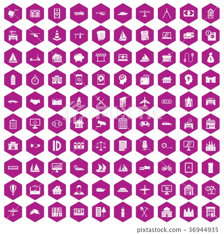 100 private property icons hexagon violet 36944935