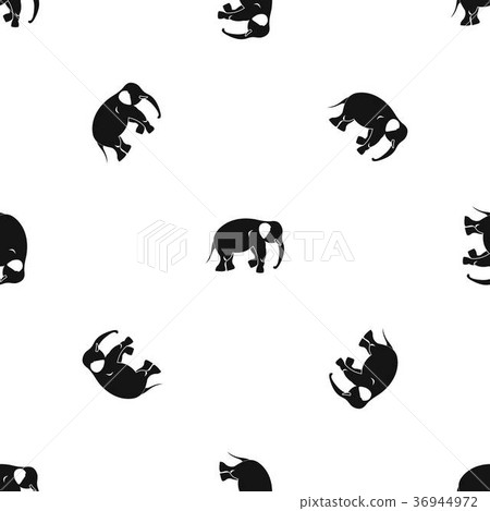 Elephant pattern seamless black 36944972