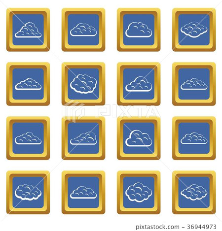 Clouds icons set blue 36944973