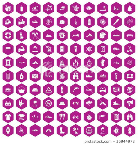 100 rafting icons hexagon violet 100 rafting icons hexagon violet 36944978