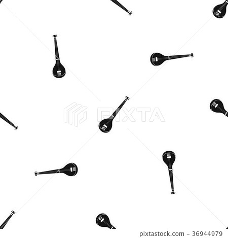 Indian guitar pattern seamless black 36944979