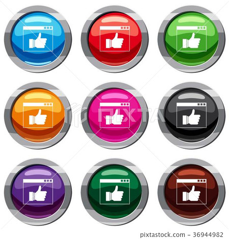 Hand with thumb up in browser set 9 collection Hand with thumb up in browser set 9 collection 36944982