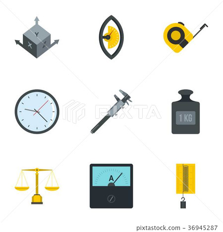 Measuring icon set, flat style - Stock Illustration [36945287] - PIXTA