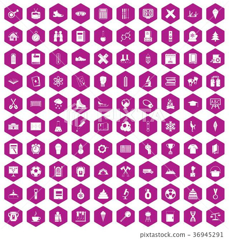 100 school years icons hexagon violet 100 school years icons hexagon violet 36945291