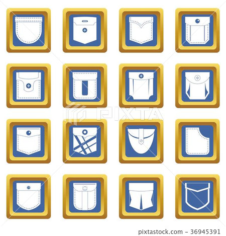 Pocket types icons set blue - Stock Illustration [36945391] - PIXTA