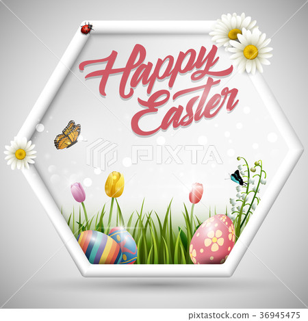 Beautiful nature background with easter egg Beautiful nature background with easter egg 36945475