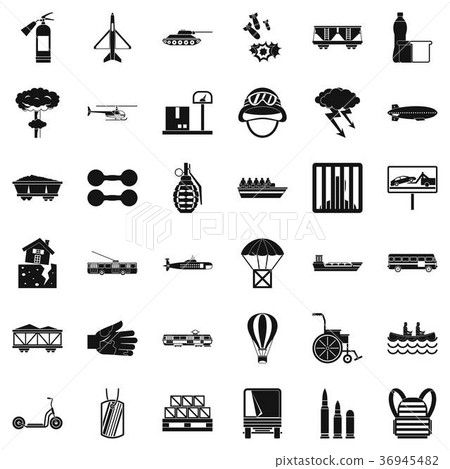 Cargo icons set, simple style 36945482
