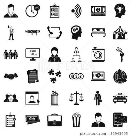 Coherence in job icons set, simple style 36945495