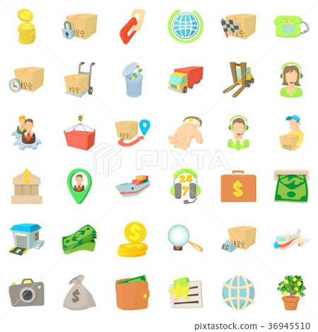 Business tablet icons set, cartoon style Business tablet icons set, cartoon style 36945510