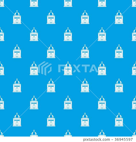 Church pattern seamless blue Church pattern seamless blue 36945597