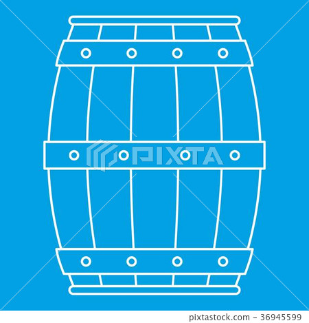 Wooden barrel icon, outline style Wooden barrel icon, outline style 36945599