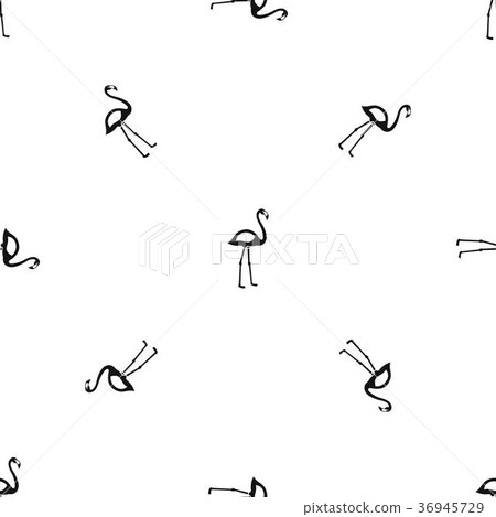 Flamingo pattern seamless black 36945729