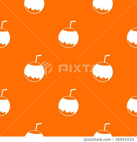 Coconut with straw pattern seamless 36945810