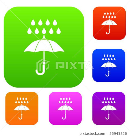 Umbrella and rain set collection 36945826