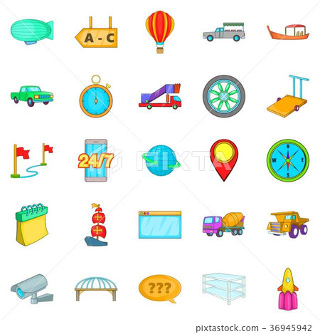 Waybill icons set, cartoon style 36945942