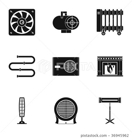 Conditioning icon set, simple style Conditioning icon set, simple style 36945962