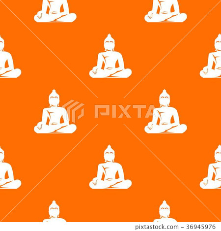 Statue of Buddha sitting in lotus pose pattern seamless 36945976