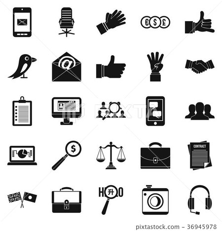 Dialogue icons set, simple style Dialogue icons set, simple style 36945978