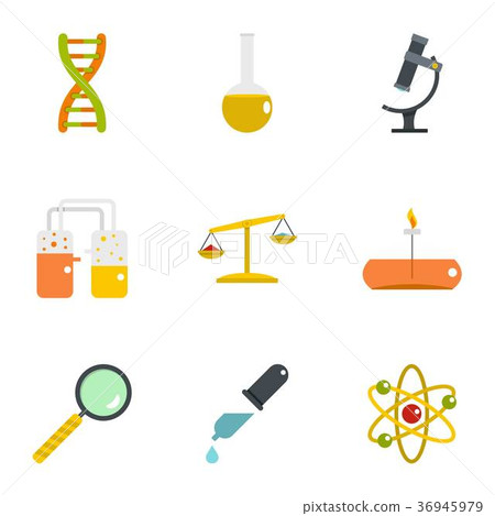 Chemistry icon set, flat style Chemistry icon set, flat style 36945979