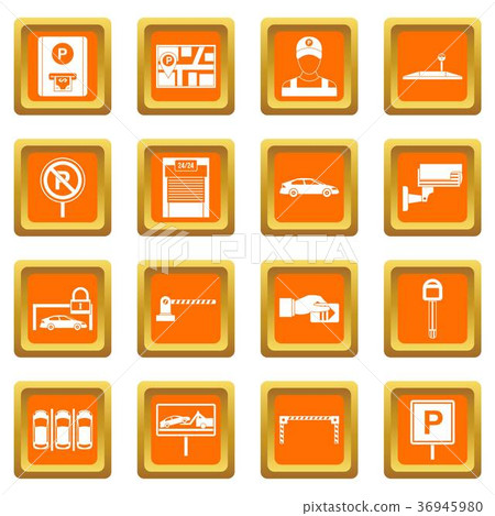Car parking icons set orange Car parking icons set orange 36945980