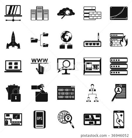 Internet protocol icons set, simple style Internet protocol icons set, simple style 36946052