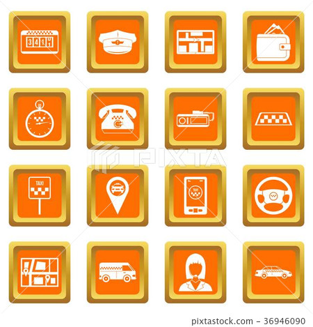 Taxi icons set orange Taxi icons set orange 36946090