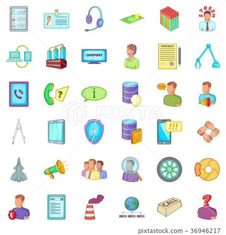 Country economy icons set, cartoon style 36946217