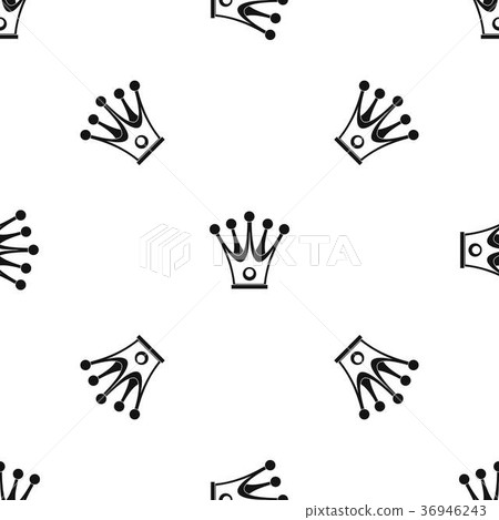 Crown pattern seamless black Crown pattern seamless black 36946243