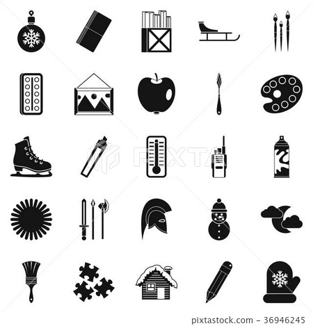 Picture icons set, simple style 36946245