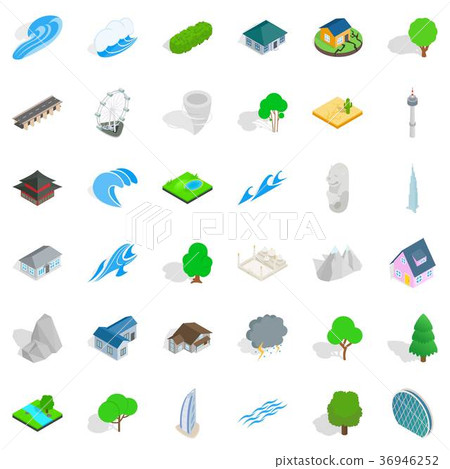 House element icons set, isometric style House element icons set, isometric style 36946252