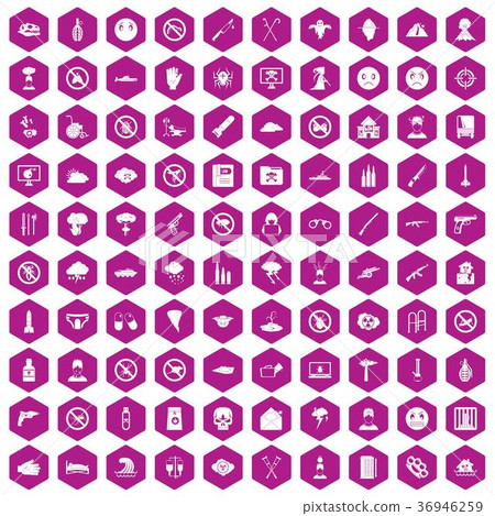 100 tension icons hexagon violet 36946259