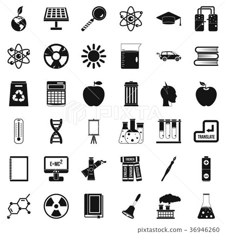 School education icons set, simple style 36946260