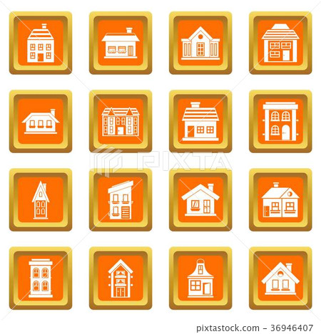 House icons set orange House icons set orange 36946407