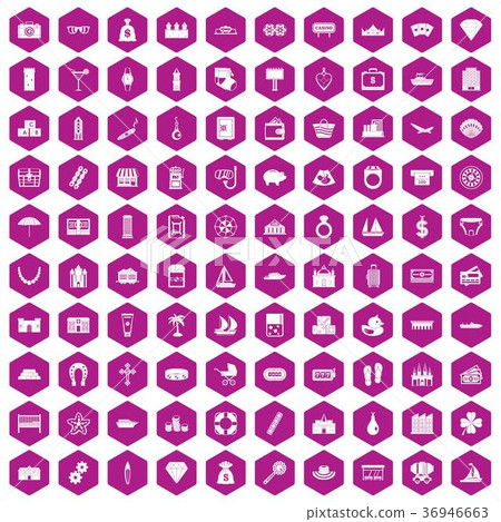 100 wealth icons hexagon violet 100 wealth icons hexagon violet 36946663