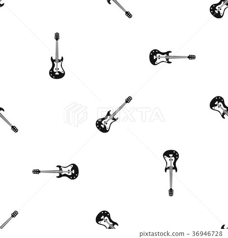 Classical electric guitar pattern seamless black 36946728
