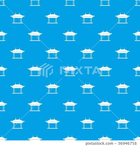 Pagoda pattern seamless blue 36946758
