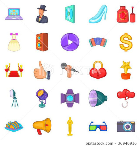 Concert icons set, cartoon style 36946916