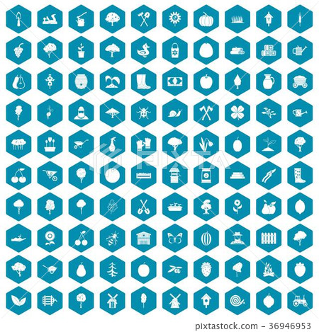 100 agriculture icons sapphirine violet 36946953