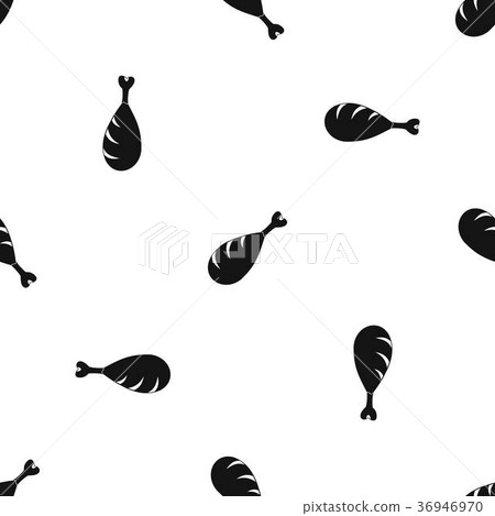 Meat on the bone pattern seamless black 36946970