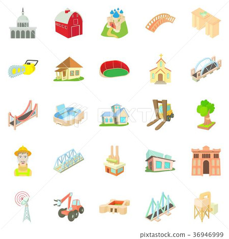 Facility icons set, cartoon style 36946999
