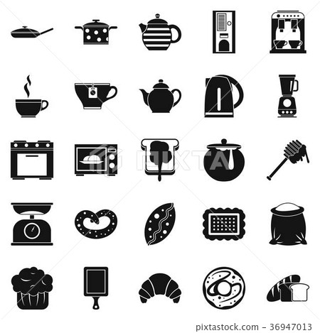 Prepare a meal icons set, simple style Prepare a meal icons set, simple style 36947013
